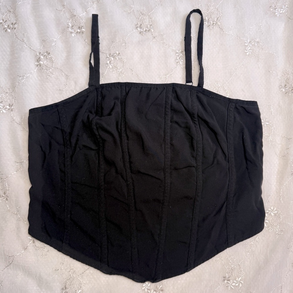 torrid Black Corset-Style Crop Top